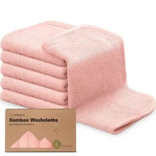 Soft Organic Bamboo Washcloth (Blush Pink)
