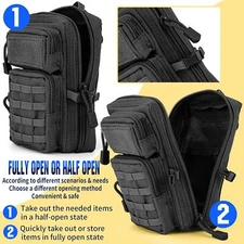 Tactical Molle Phone Pouch EDC Utility Belt Pouch Waist Bag with Shoulder Strap