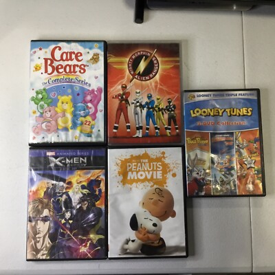 Lot Of 5, Care Bears, X-men, Power Rangers, Looney DVD, MULTIPLES SHIP/FREE!