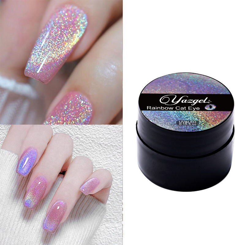 Rainbow Cat Eye Nail Polish Gel Soak Off Gel Laser Rainbow UV Gel Nail