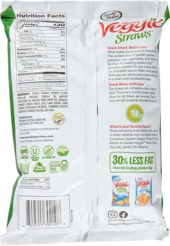 Sensible Portions Garden Veggie Straws Sea Salt 5 Oz - Picture 2 of 5