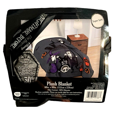 Disneys Tim Burton The Nightmare Before Christmas Soft Plush Blanket 60  x 90 