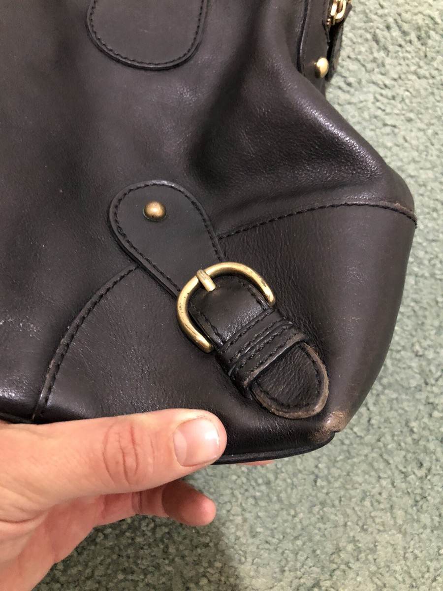 Vintage Banana Republic Black Leather Handbag Purse RN 54024 CA