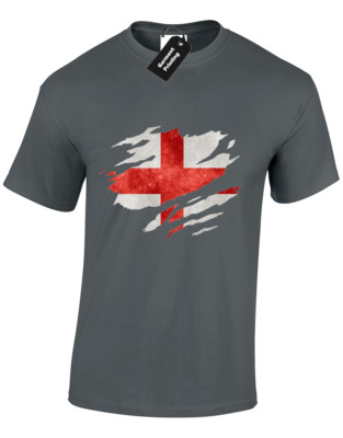 ENGLAND FLAG SLASH HERREN T-SHIRT PATRIOTISCH FOOTBALL CRICKET FAN TOP COOLES DESIGN