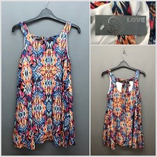NEW LOVE Women's Mini Geometric Summer Trapeze Dress Small/Medium