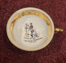 Vintage Demitasse Cup Hassenpflug Wein Levade Spanische Lofreitschute Gold Trim!