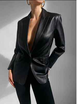 BEST SELLING New Women's Black Blazer Real Lambskin Stylish Slim Fit Coat Blazer