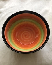 Halloween Multi Colored Ceramic Serving Bowl/ Candy Dish VGC Glossy Finish