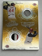 Adam Dunn Sean Casey 2002 Playoff Absolute Team Tandems Patch Relic Serial #d/50