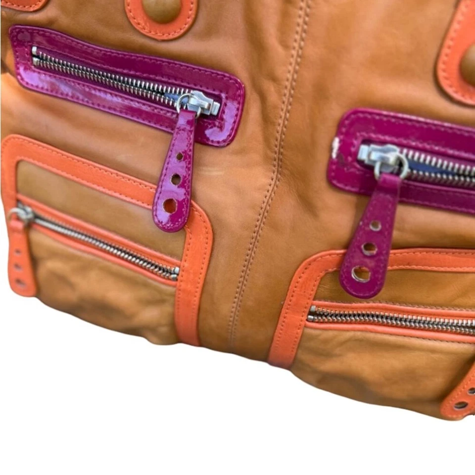 Bolso de Mano Kate Landry Vintage - Marrón, Naranja y Rosa Foto 3 de 4