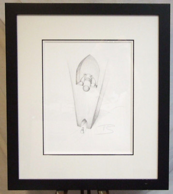 Lustige Cartoon Kunst Original Zeichnung Peter Smith gerahmt signiert Zeppos Impossimals