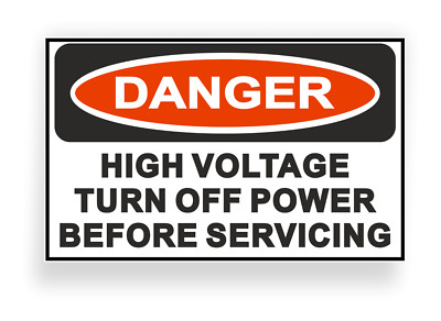Aufkleber Danger High Voltage Turn Off Power before Servicing D280 Sticker-12cm