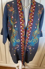 Johnny Was Shula Linen Kimono - 275.00 Size Small -Lovely Embroidery NWT -166