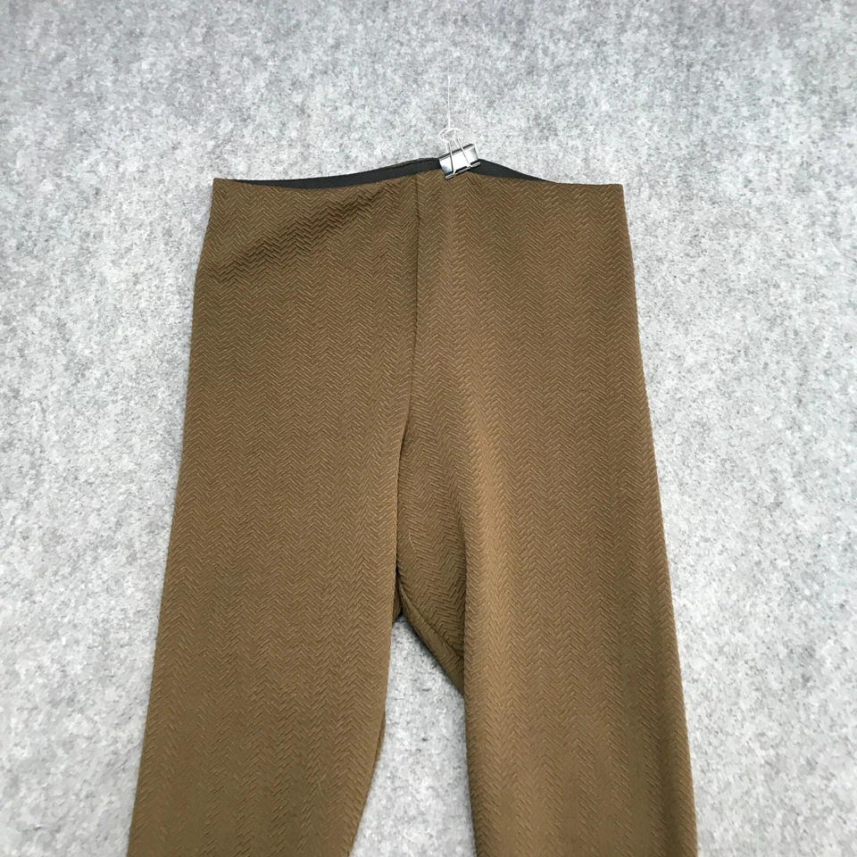 Pantalones ajustados Divided by H&M para mujer talla M marrón textura zig zag Foto 3 de 4
