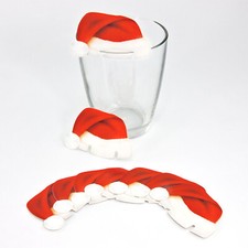 Weihnachtsmützen 10Stk  für Gläser I Glas ...