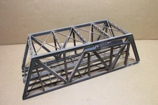 HO, HAND BUILT 2-LANE WOOD THROUGH TRUSS BRIDGE 13" long 4-3/4" wide 4-1/8" tall