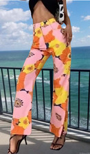 ZARA ZW COLLECTION FLORAL PRINT FLARE PANT sz M