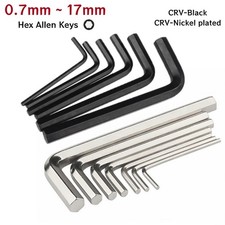 Metric Hex Allen Keys/Hex Wrench/Hexagon Key 0.7/0.9/1.27/1.5/2/3-17mm All Sizes