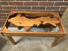 New Lacquered Pine Uppper Peninsula Michigan Coffee Table, 1 Of A Kind, Solid