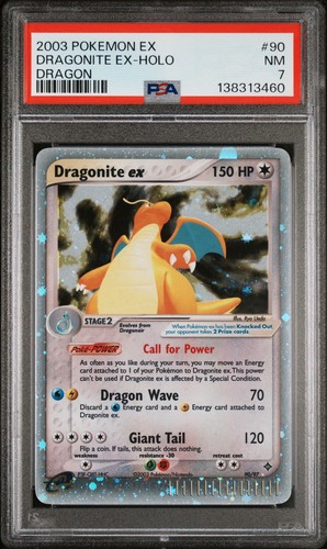 2003 POKEMON EX DRAGON #90 DRAGONITE EX-HOLO PSA 7