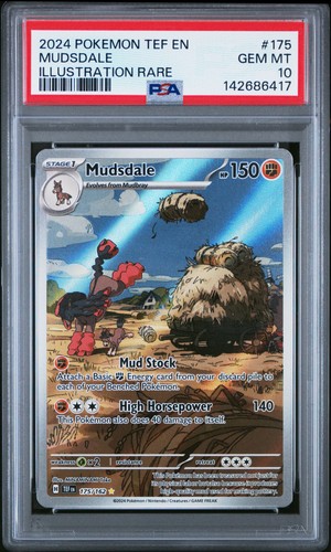 2024 POKEMON TEF EN-TEMPORAL FORCES ILLUSTRATION RARE #175 MUDSDALE PSA 10