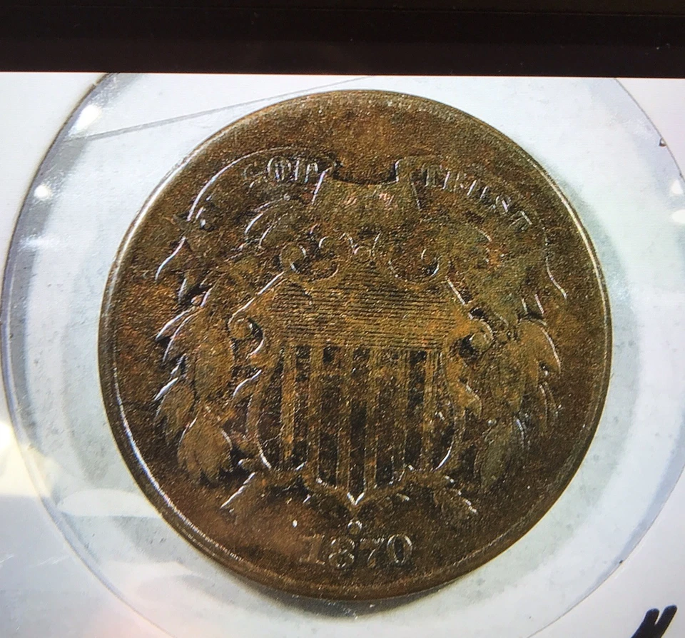 1870 Two Cent Piece - G/VG Details. #057 - Image 2 of 4