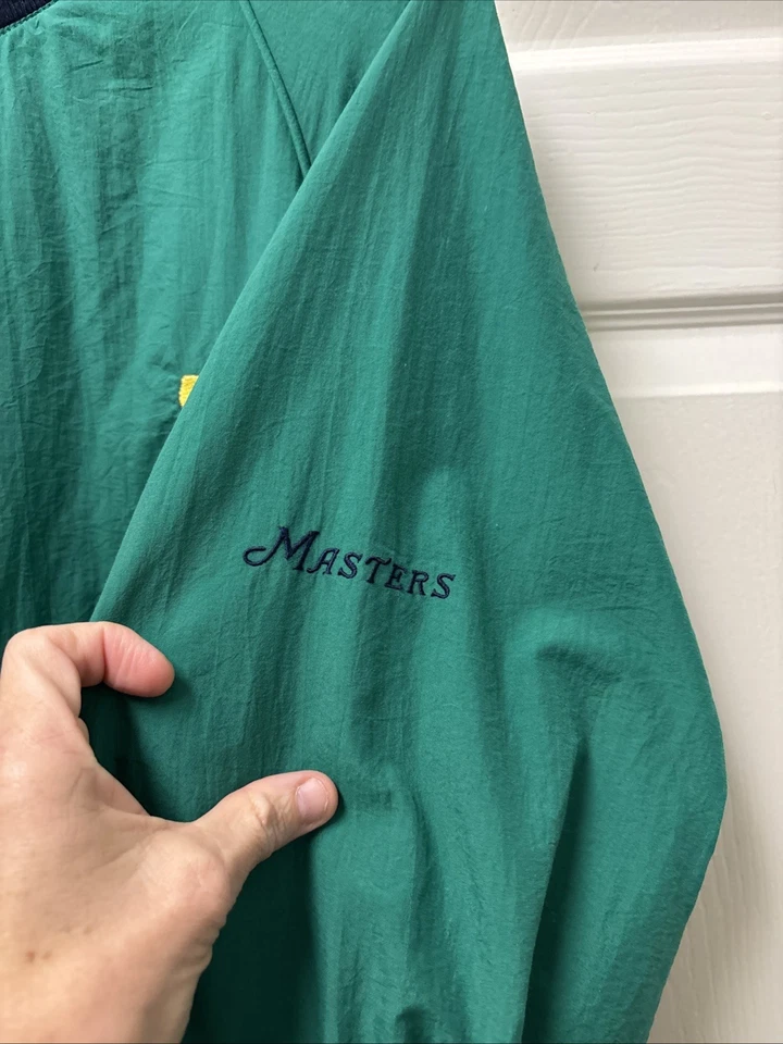 Vintage MASTERS Augusta National Golf Green Pullover Windbreaker L Slazenger - Image 4 of 4