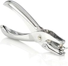 Durable Chrome 1 Hole Punch - 5 Sheet Capacity for Effortless Paper Organization