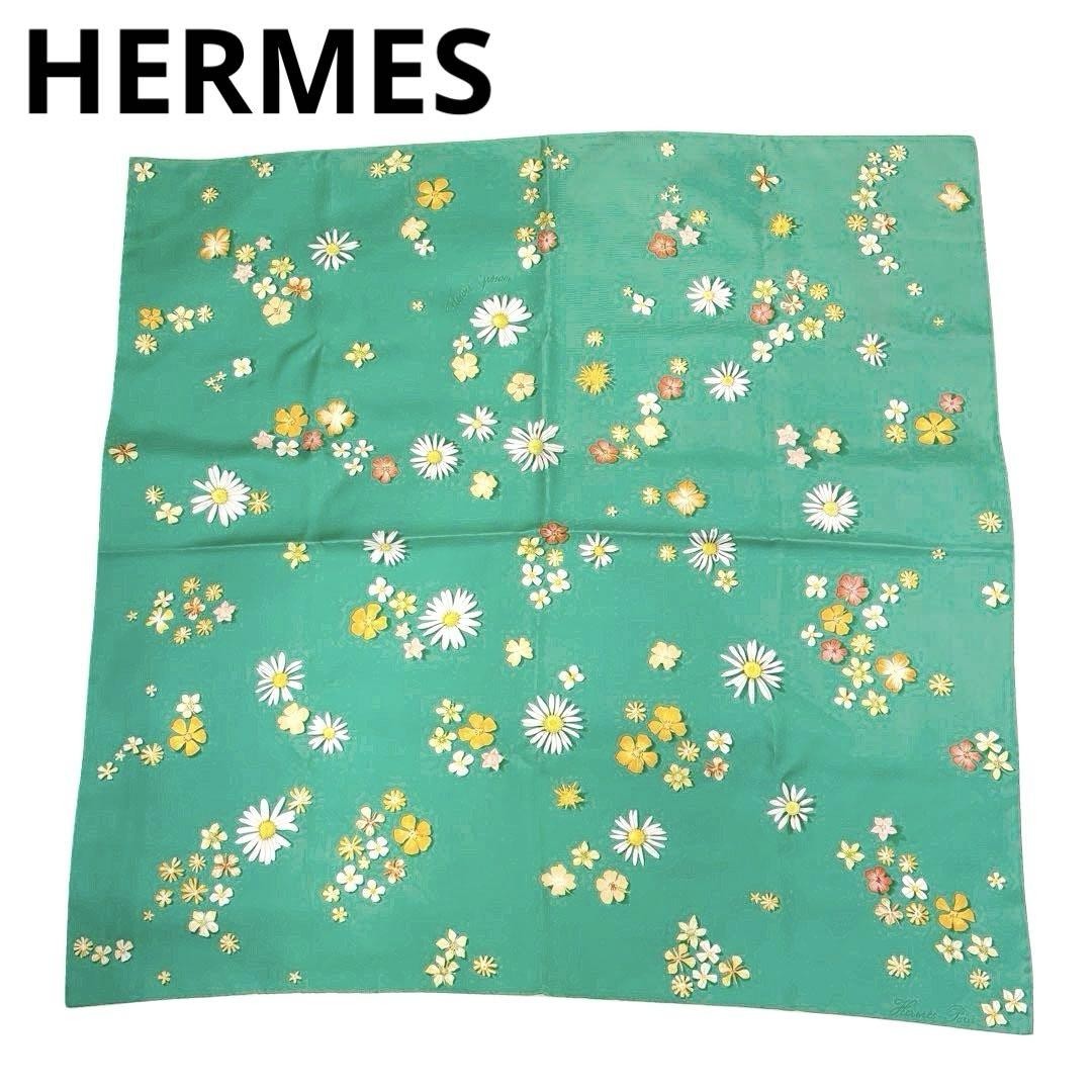 Hermes Carre 90 Floral Silk Scarf 4Q44 m1_0712  