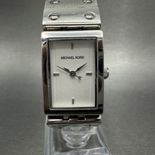 Michael Kors Darci watch Women 18mm Silver Dial Steel Rectangle MK-2129 New Batt