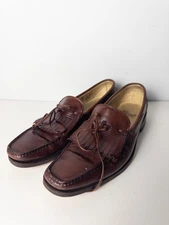 Allen Edmons Mens Alto Kiltie Bow Dress Shoes Brown 10B Slip On Loafer