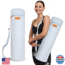 UDANA Medium Yoga Mat Bag 16L Heavy Duty Canvas Carrier Fits Rolled Mats up to 2