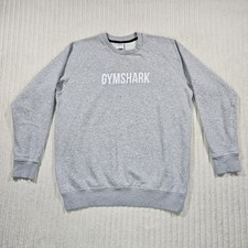 Gymshark Sweatshirt Men's SMALL Heather Gray Fleece Crewneck Gym Athleisure