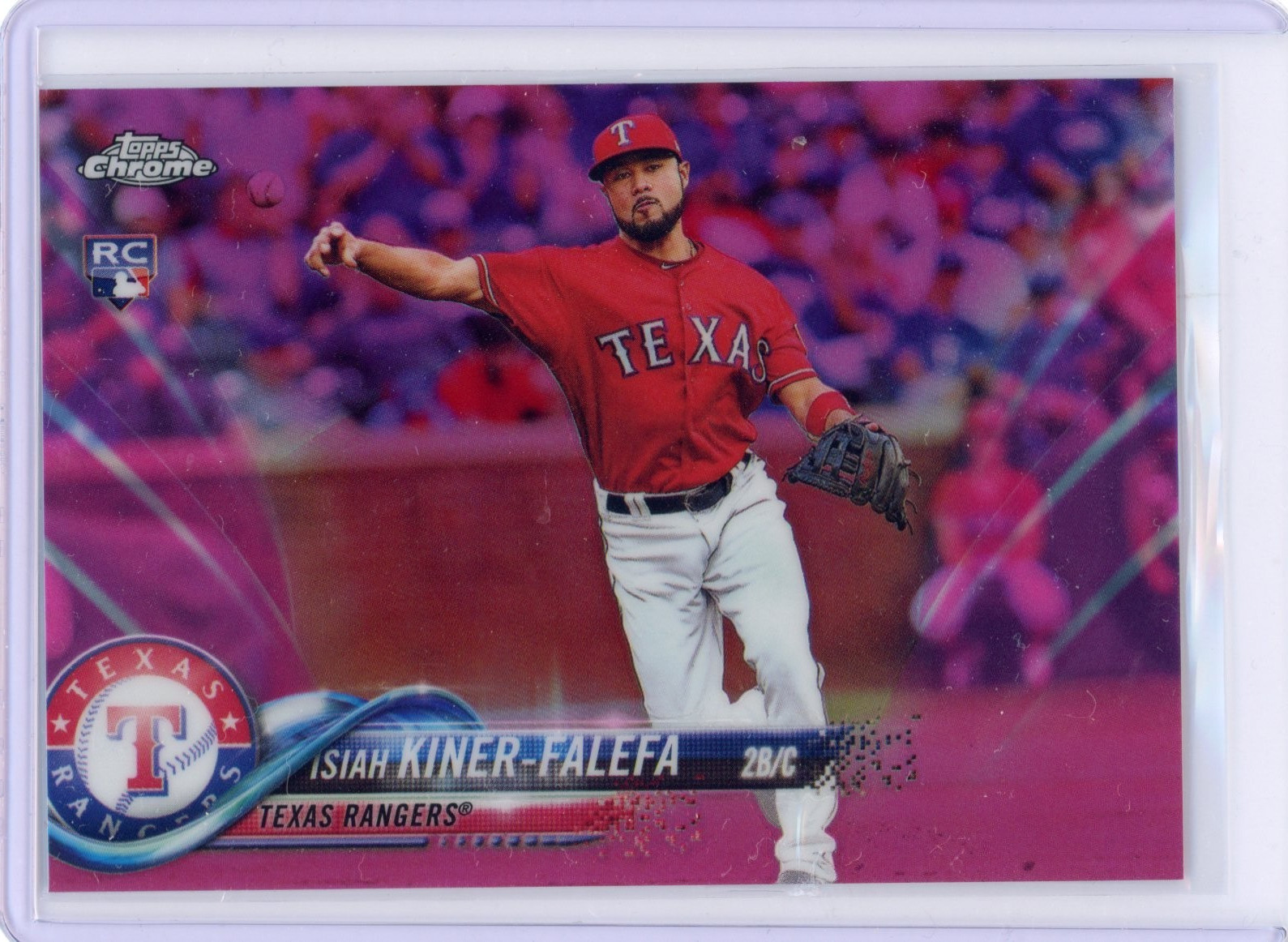 2018 Topps Chrome Update - Pink Refractor Rookie Isiah Kiner-Falefa #HMT12