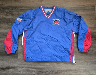 #ad #ad Muskegon Mohawks Nylon Pull Over Jacket Holloway Men#x27;s Size L Blue Rare $99.88