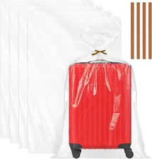 40 x 60 Inch Extra Large Clear Plastic Bags, 4 Pack Reusable Jumbo Waterproof St
