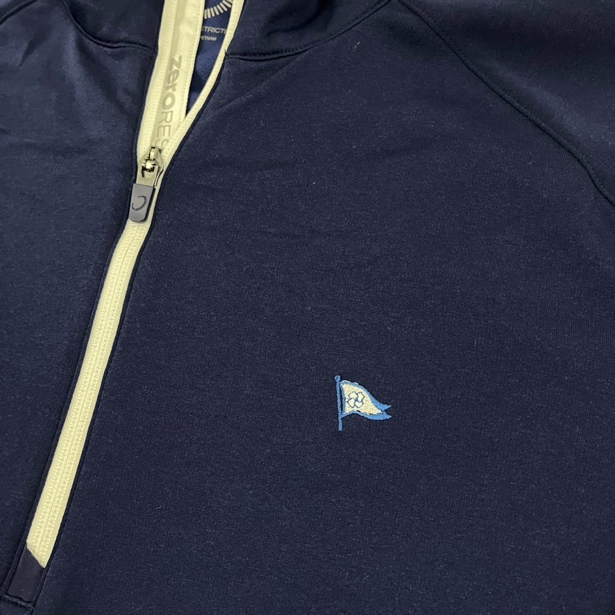 Zero Restriction Pullover Mens Medium Blue Performance Golf 1/2 Zip Jacket Sport