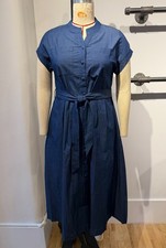NEW! Button front light weight washed denim dress with Belt