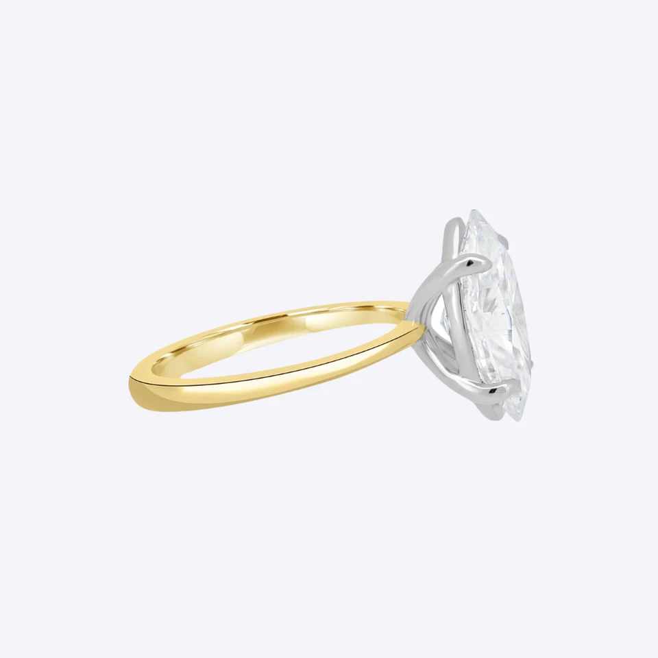 Anillo de diamantes marquesa de oro amarillo de 14 k cultivado en laboratorio de 1,5 quilates certificado IGI talla 7 8 Foto 4 de 4