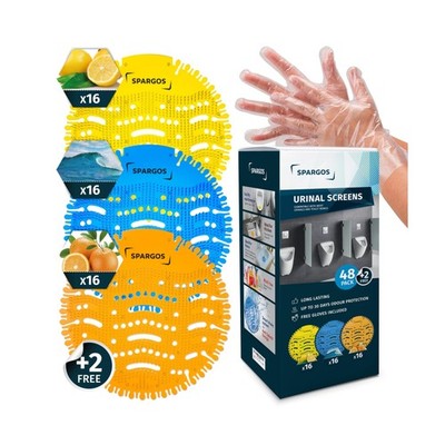 Urinal Screen Deodorizer (50 Pack) - Urinal Cakes - Pads Fresh 3d Wave Anti-S...