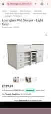 Lexington Cabin Bed, Light Grey. In Very Good Condition. Used For 6 Months