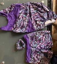 Danskin Now Girls Leotard  Shorts Costume Dance Gymnastics Size 14/16 XL