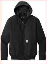 New CT104050 Carhartt Washed Duck Active Jac Black in Package XL