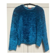 Periscope Teal Fuzzy Sweater