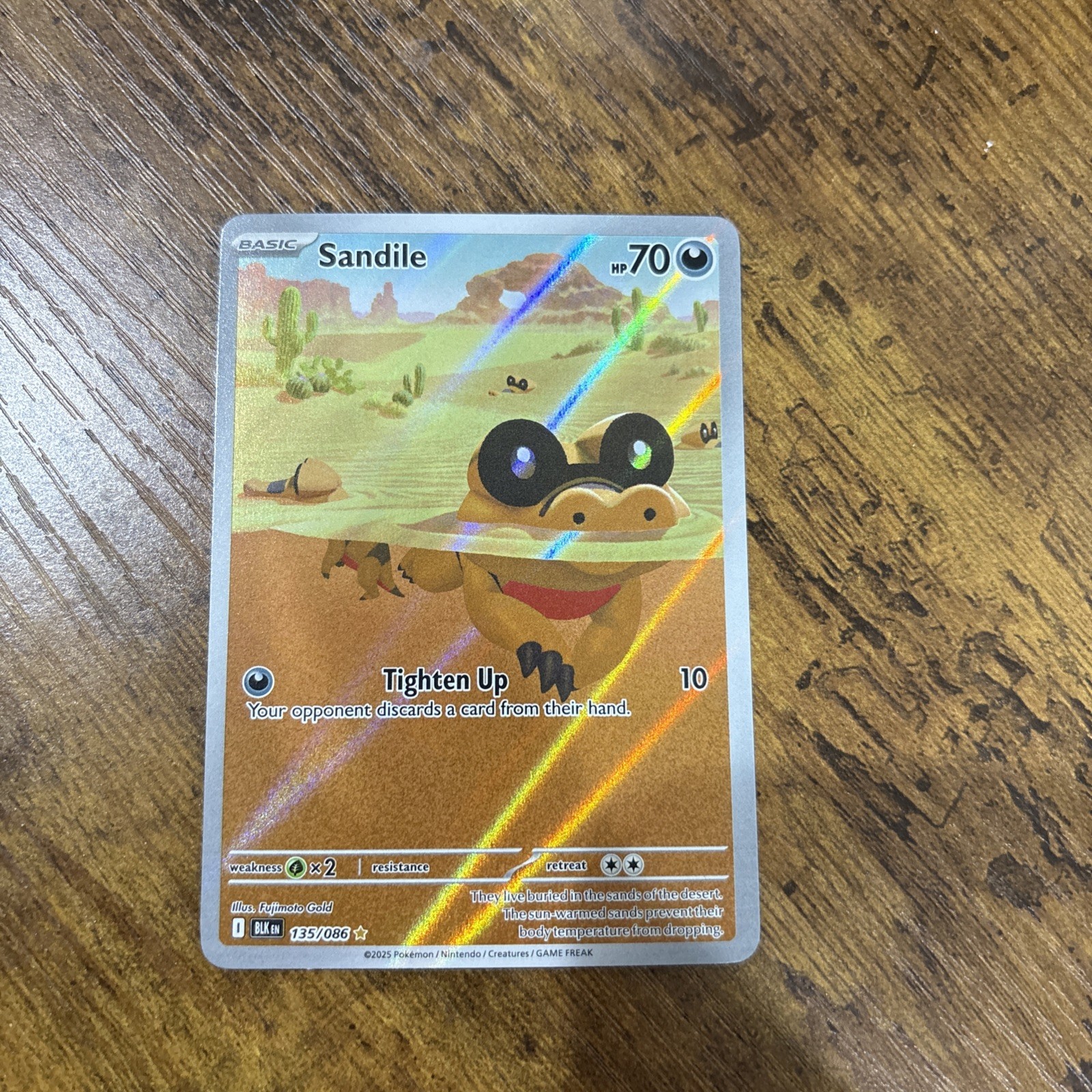 Pokemon TCG Sandile 135/086 Black Bolt Illustration Rare NM