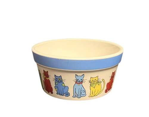 Signature Housewares My Friends One Cat Food Water Bowls 6.25 " D Ceramic 2009