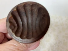 Small antique wooden round individual maple Sugar Mold/ Butter mold Primitive
