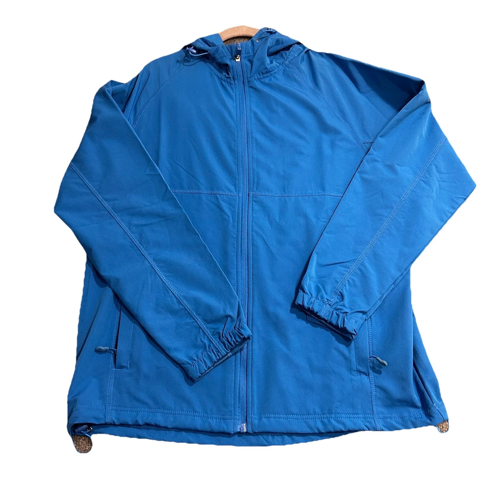 Charles River Apparel Jacket Men’s M Blue Hooded Long Sleeve Windbreaker Utility
