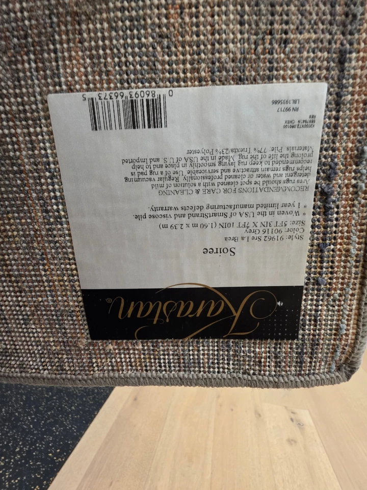 Alfombra Karastan: Soiree - La Brea Gris 5'3"x7'10" ¡Nueva! Foto 4 de 4