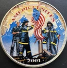 AMERICAN HEROES 2001 Colorized Memorial Silver Dollar 1 Ounce .999 Pure Silver